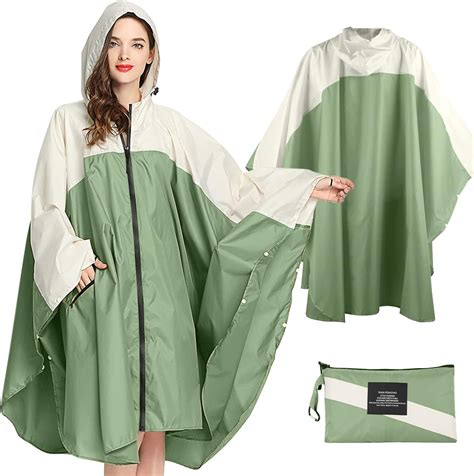 SOPPY Lightweight Waterproof Rain Poncho for Women Men, Windproof ...