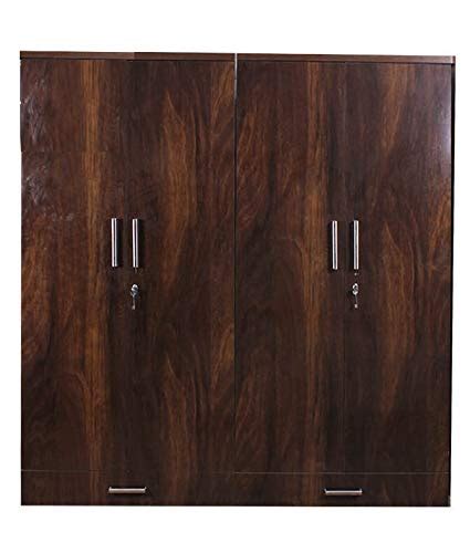 CASPIAN Furnitures Junglewood Textured 4 Door Wardrobe : Amazon.in ...