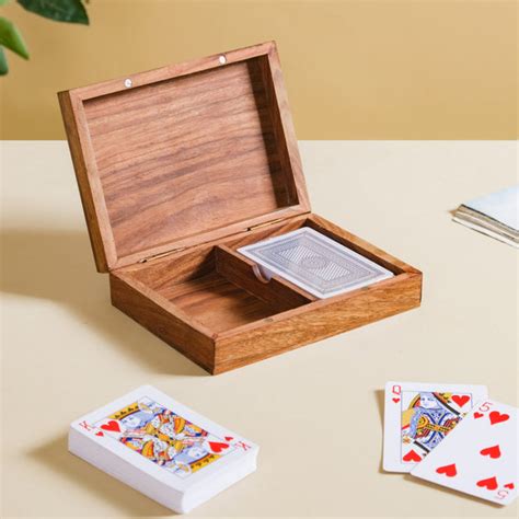 Handcrafted Wooden Box With Set Of 2 Playing Cards Online - Premium ...