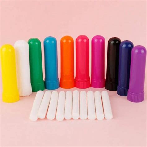 1 pièce 6 sets d'inhalateurs nasaux en plastique colorés de 2 ml pour ...