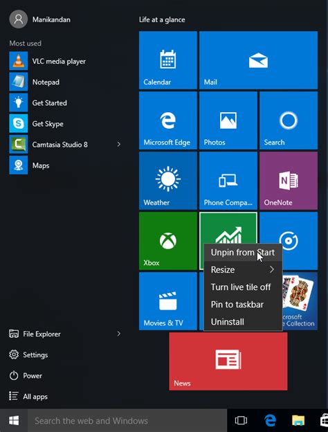 Image result for Start Menu Tiles
