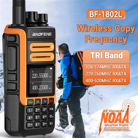 BAOFENG BF-1802L High Power Tri-Band Walkie Talkie Long Range NOAA ...