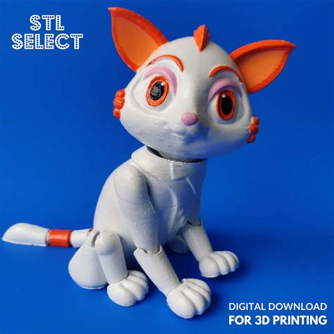 STL file Cute Cat 3D Print STL File - Animal Articulated Flexi Model ...
