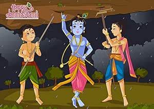 Buy Bal shri Krishna 5 Sticker |God Sticker for Room|Religious Sticker ...