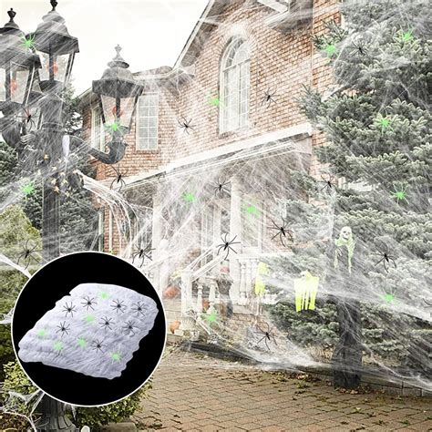 Amazon.com: Xgunion Halloween Decorations 1200 Sqft Spider Webs ...