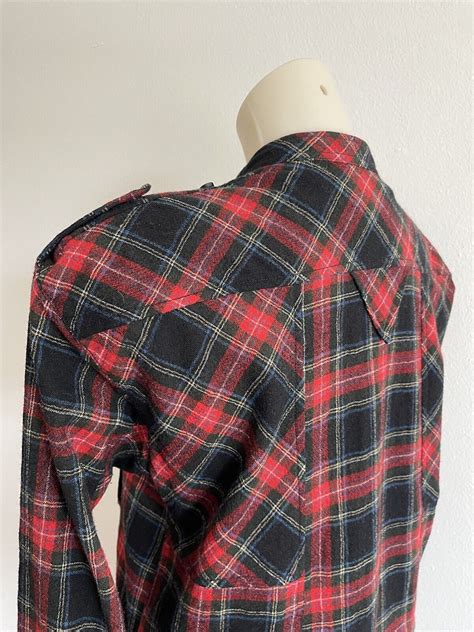 ISABEL MARANT ÉTOILE Wool Flannel Shirt Dress Plaid C… - Gem