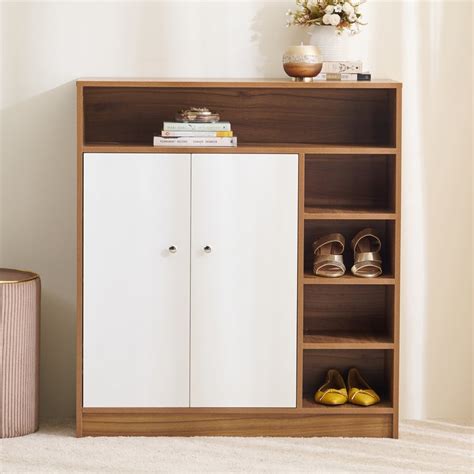 Buy Helios Nolan 12 Pairs Shoe Cabinet - Teak from Helios by Home ...