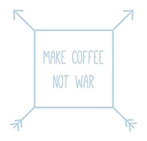 Buy Make Coffee Not War Wall Decal (Powder Blue, 34" (H) X 36" (W ...