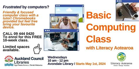 Basic Computing Class with Literacy Aotearoa, Avondale Library ...