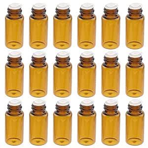 Buy Frcolor 18pcs 3ml Mini Amber Glass Vial Bottles with Orifice ...