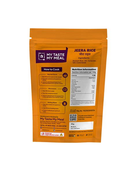 Jeera Rice Online | Ready to Eat Rice Meal | My Taste My Meal