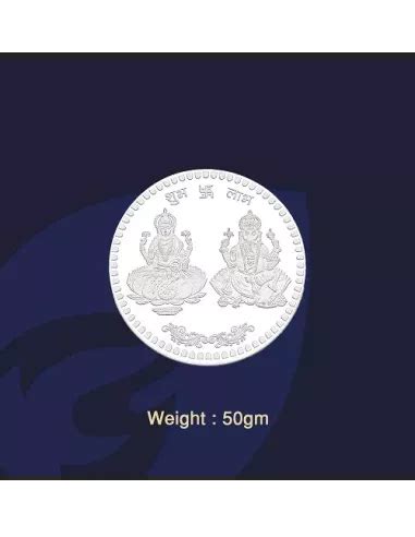 Opus Lakshmi Ganesh Silver Coin of 50 Grams in 999 Purity Fineness