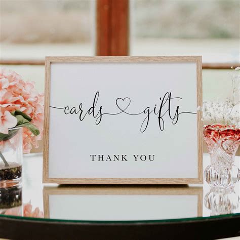 Printable Wedding Cards and Gifts Table Sign Minimalist - Etsy