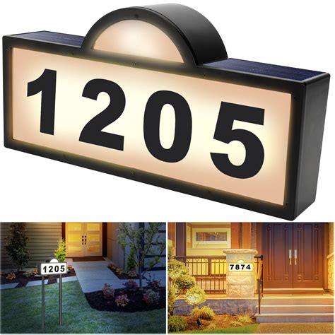 Amazon.com: Solar House Numbers Address Sign,IP65 Waterproof Solar ...