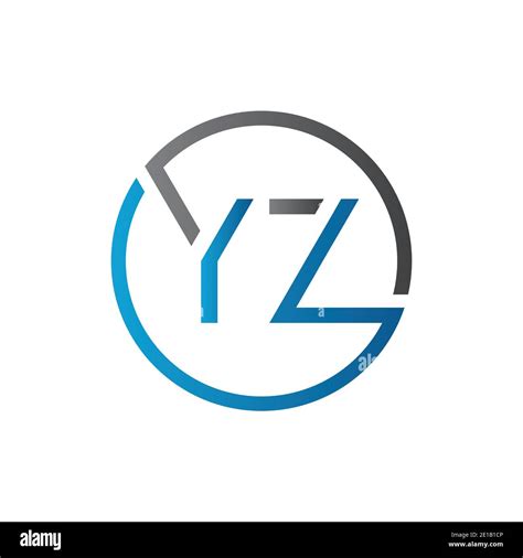 YZ Logo Design Vector Template. Initial Circle Letter YZ Vector ...
