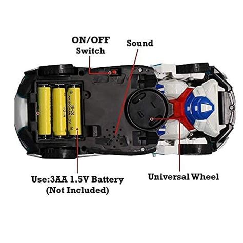 Cable World Plastic Battery Operated Converting Car to Robot Yellow ...