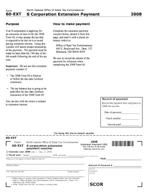 Fillable Online S Corporation Extension Payment Voucher - Form 60-EXT ...