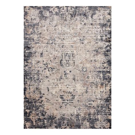 (D492) Honeybloom Muneer Blue & Beige Area Rug, 5x8