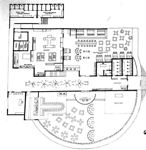 Restaurant Floor Plan with Bar and Dance Area