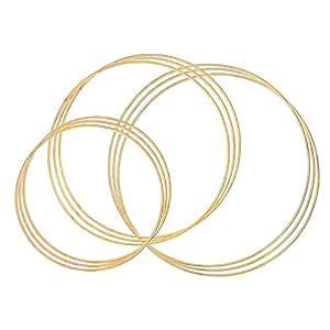 Outuxed 9pcs Gold Dream Catcher Metal Rings Supplies, Metal Hoops ...