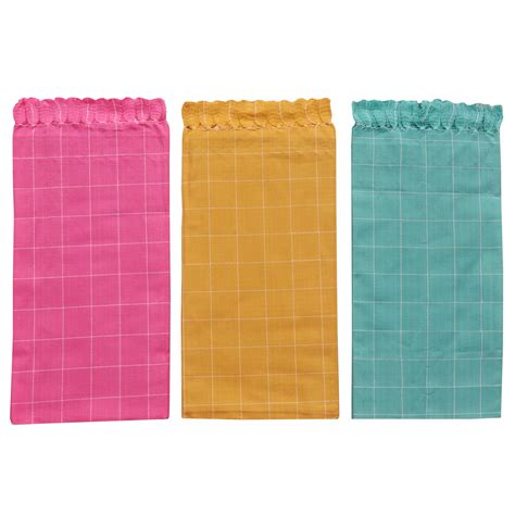 SSS NOVELTIES Pure Cotton Super Soft Quick Absorbency Checked Bath ...