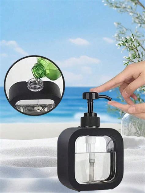 1pc Black Transparent Refillable Bottle, Bathroom Liquid Hand Soap ...