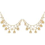 The Luxor Gold Plated Long Chain Jhumki Hair Chain Accessories for ...
