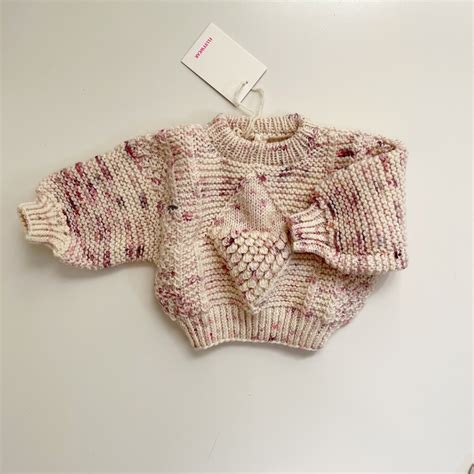 1Y PLUM CONFETTI diamond aran sweater / FLUFF WEAR | kototo