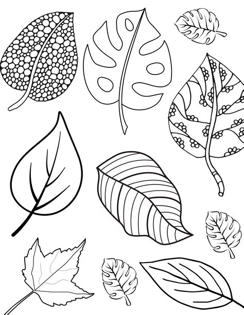 Fall Leaves Coloring Pages For Kids