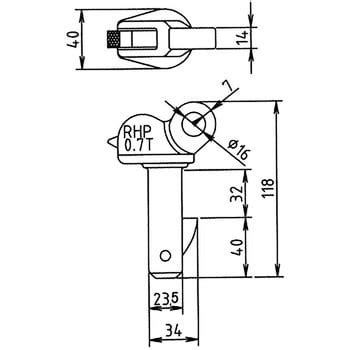 RHP-700 レンフロー 穴つり専用クランプ 日本クランプ(JAPAN CLAMP) ラッチロック式 荷重0.7t クランプ範囲10 ...