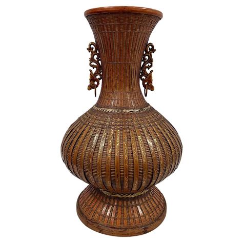 Oversized Chinese Flowerpot Floor Vase with Stand, Asia, 20th Century ...