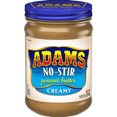 Adams Natural No-Stir Creamy Peanut Butter, Fresh Roasted Peanuts, No ...