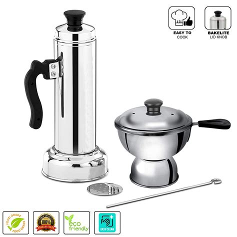 Buy PANCA Stainless Steel Puttu Kudam Chirattaa Puttu Maker with ...