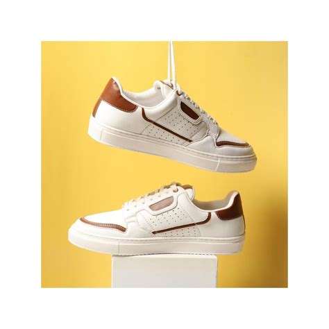 Buy V8 by Ruosh The Aldor White & Brown Men Casual Sneakers Online