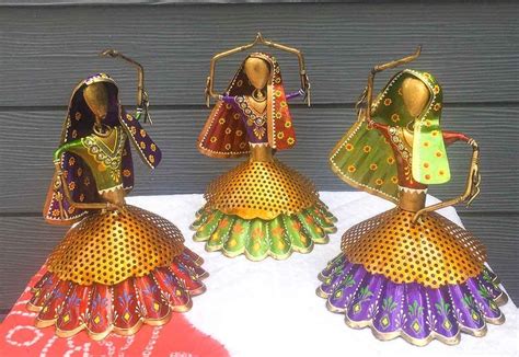 Buy La Casa Home Decor Tribal Rajasthani Dancing Dolls in Iron Handmade ...