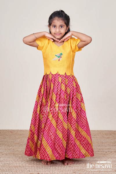 Nesavu Designer Kids Pattu Pavadai | Lehenga | Half Saree | Langa Voni ...