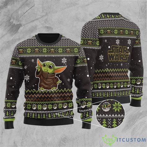 Baby Yoda Star Wars Christmas Sweater - YesItCustom