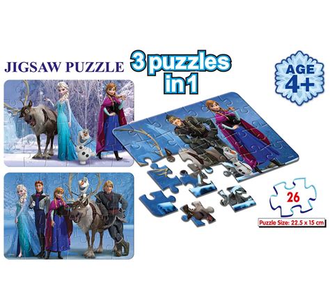 Shop Frank Frozen 3 In 1 Puzzle Puzzles for Kids age 5Y+ | Hamleys India