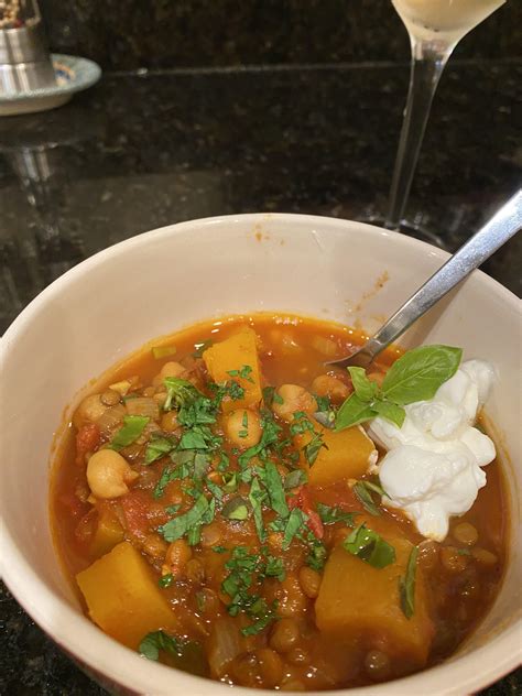 Butternut Squash, Chickpea, and Lentil Moroccan Stew : r/vegetarian