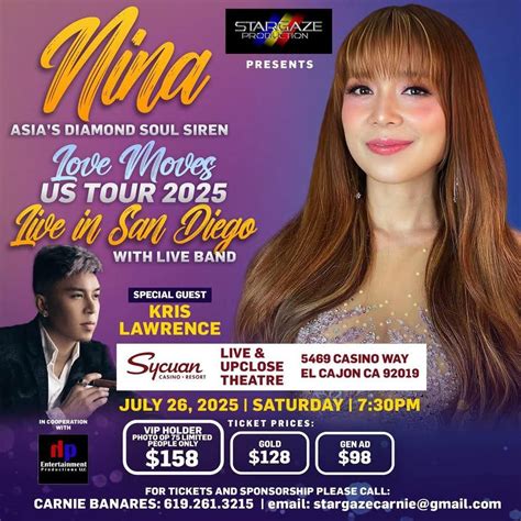 NINA LOVE MOVES US TOUR 2025 LIVE IN SAN DIEGO with SPECIAL GUEST KRIS ...