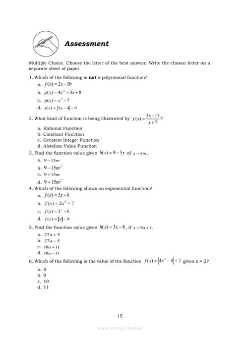 Evaluating Functions Lesson Module 2 的图像结果