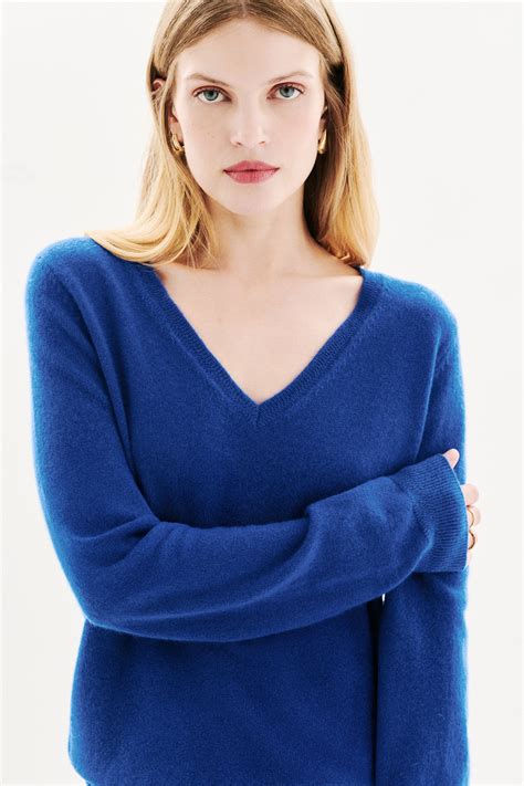 marianne2 100% cashmere sweater electric blue woman