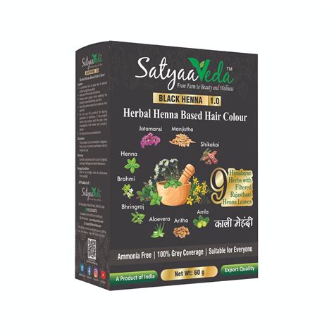SatyaaVeda Natural Black Ammonia Free Herbal Hair Colour with 9 ...