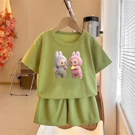 Jual NEW#VIRAL# SETELAN ANAK UNISEX LABUBU DTF PRINTING SNI - LABUBU ...