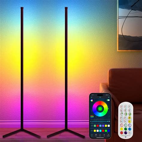 LED Corner Lamp, RGB Corner Floor Lamp with APP and Remote Control, 16 ...