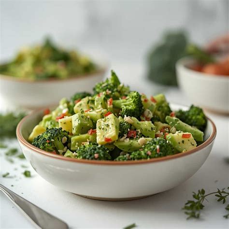 fresh cucumber avocado broccoli salad healthy