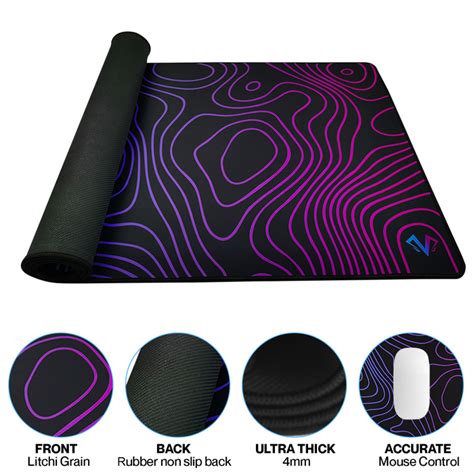 Black XXL Oversized Mousepad Desk Mat for Gaming Ultra Thick