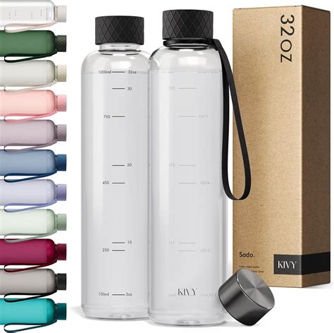 Amazon.com: KIVY Slim Water Bottle 32oz [Lightweight & Shatterproof ...