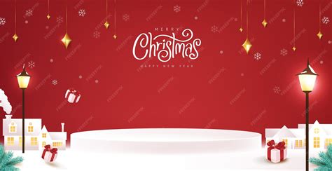 Christmas banner winter town landscape background and snow product ...