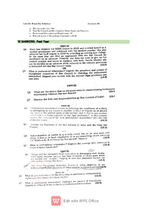 12 Past Year THE ADVOCATES ACT, 1961: Key Developments & Legal Ethics ...